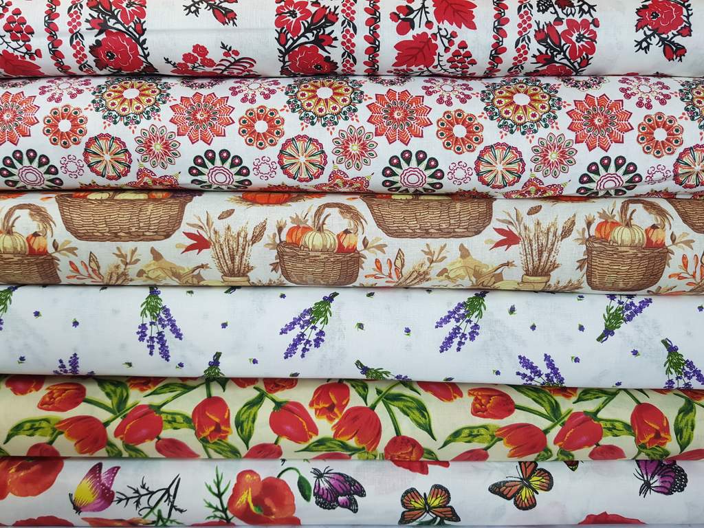 140 cm széles mintás vásznak