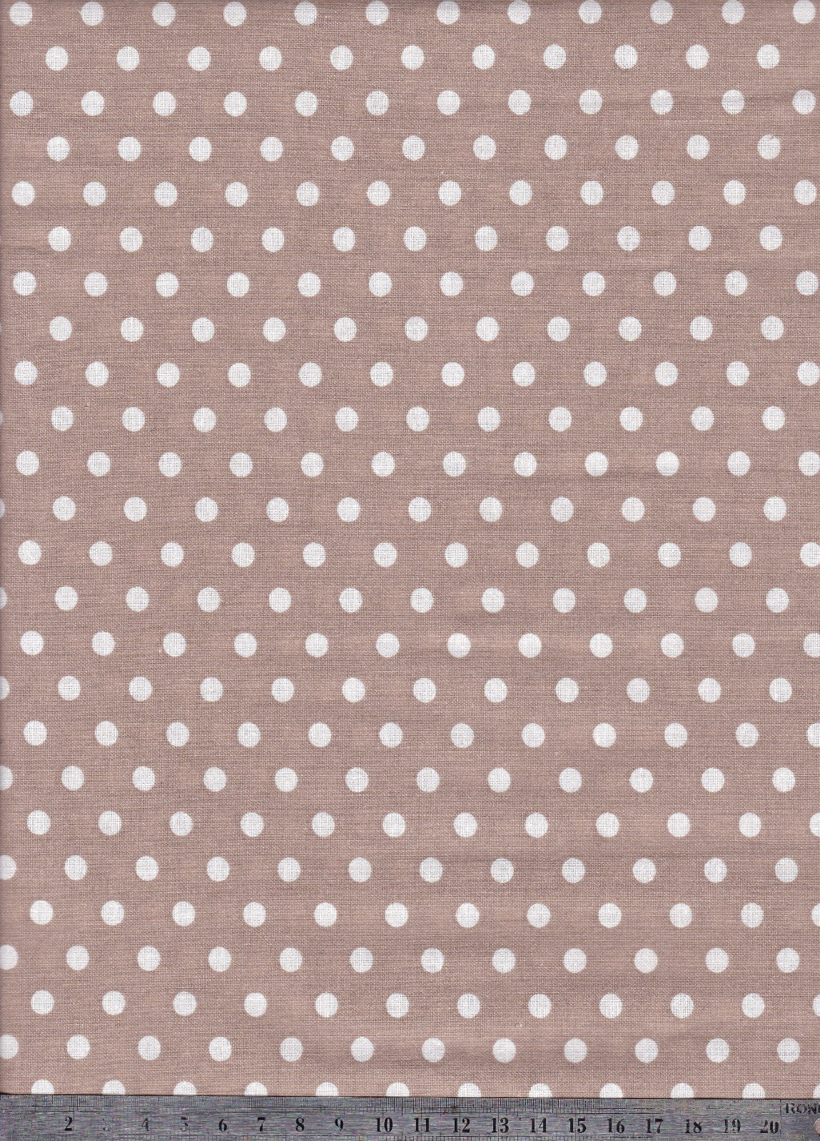 Bézs alapon fehér babos pötty