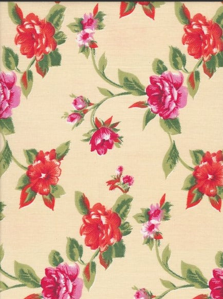 Vajsárga alapon rózsák