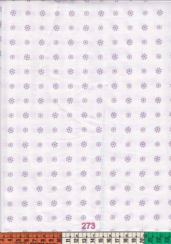 Fehér alapon pici lila virág