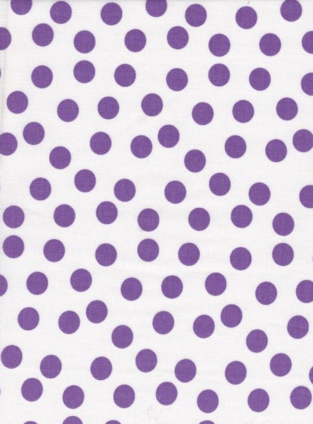 Fehér alapon lila 1 cm-es pöttyös