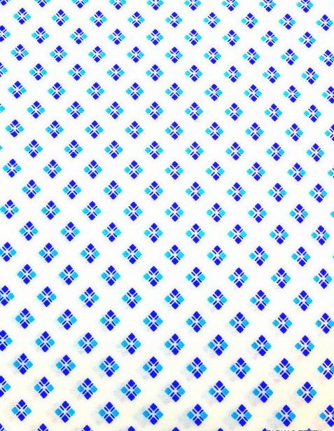 Fehér alapon kék rombuszok