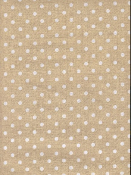Raszteres homokszínű babospöttyös vászon