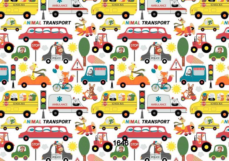 Fehér alapon autók, traktorok