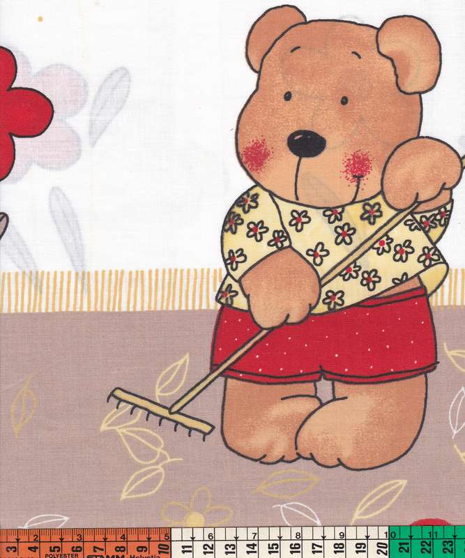 Bézs alapon gereblyéző macik