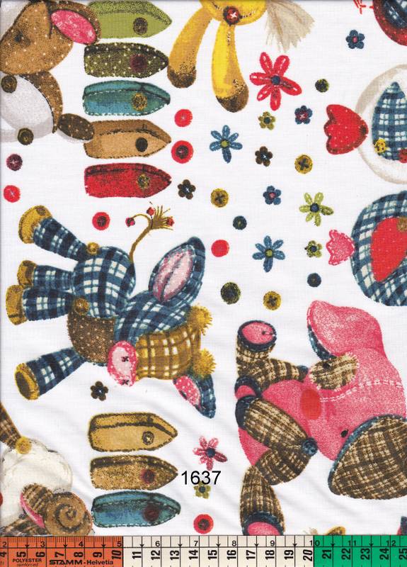 Fehér alapon csacsi, nyuszi