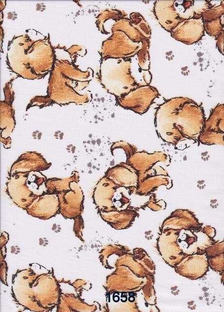 Fehér alapon édes kiskutyák