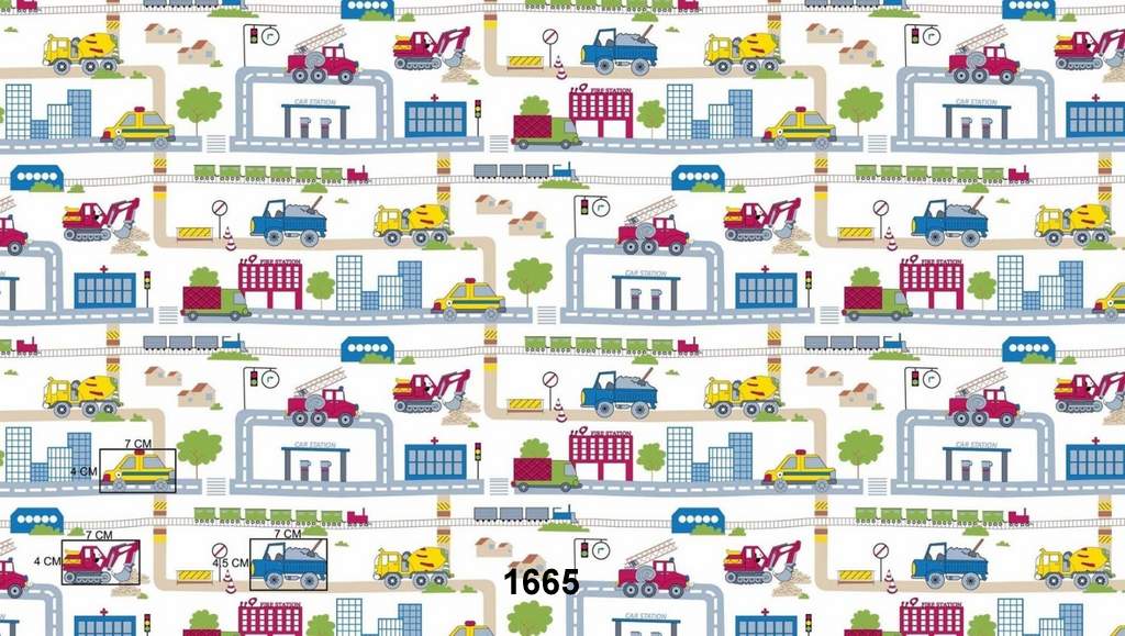 Fehér alapon dömper, markolók, házak