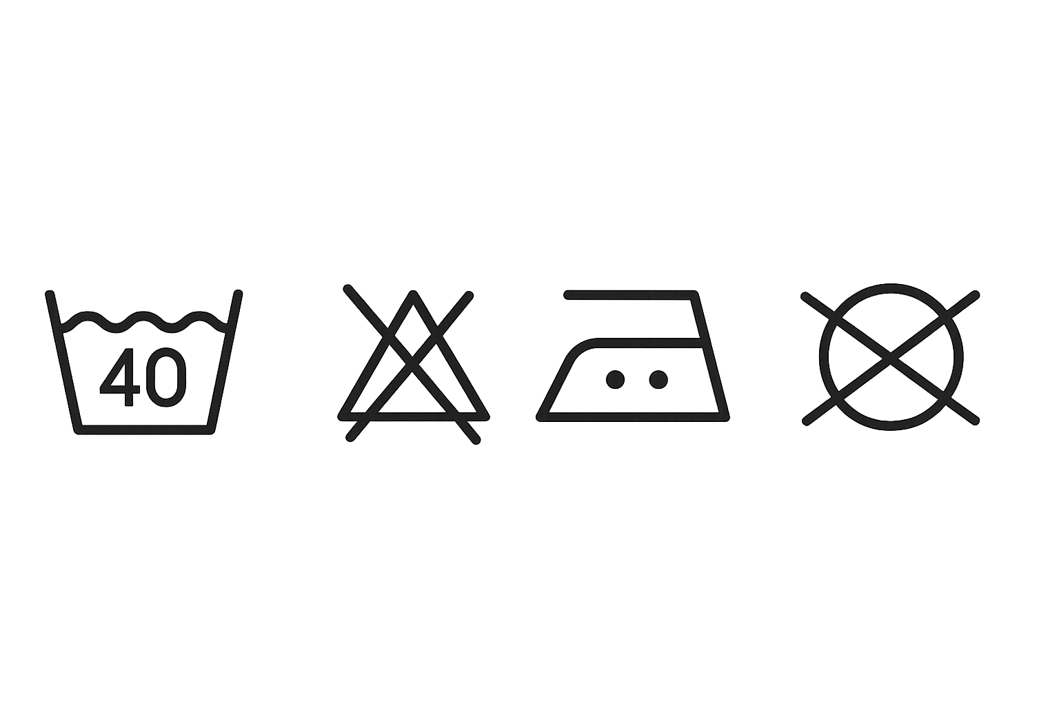 Textil kressz – pamutvászon kezelési jelek