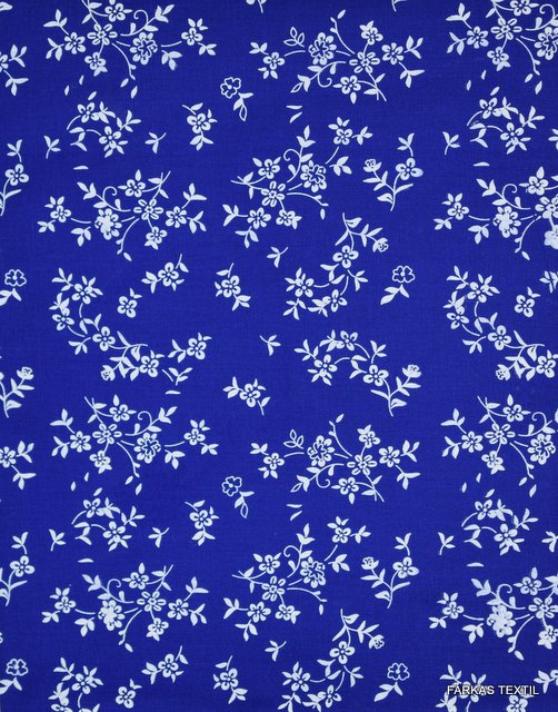 1801 Királykék alapon fehér indásvirág