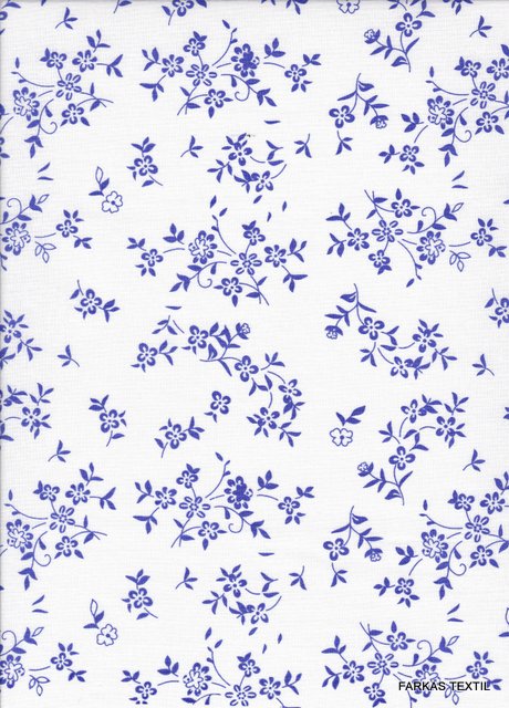 1801 Fehér alapon kék indás minta