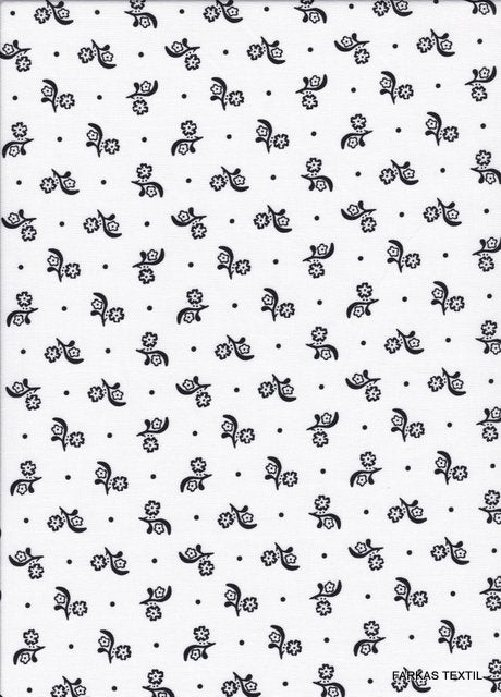 1812 fehér alapon fekete virág