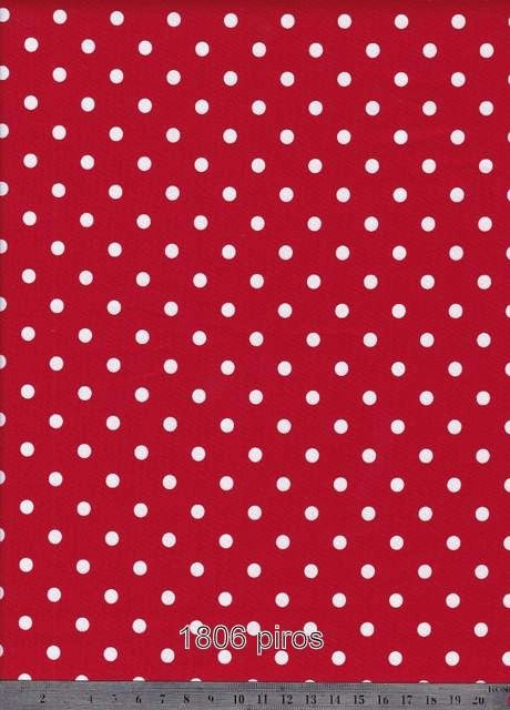 1806 Piros alapon fehér babospöttyök